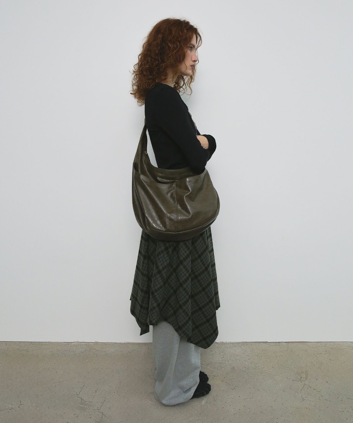 샌드릭(SANDRIC) TWO WAY LEATHER BAG_KHAKI