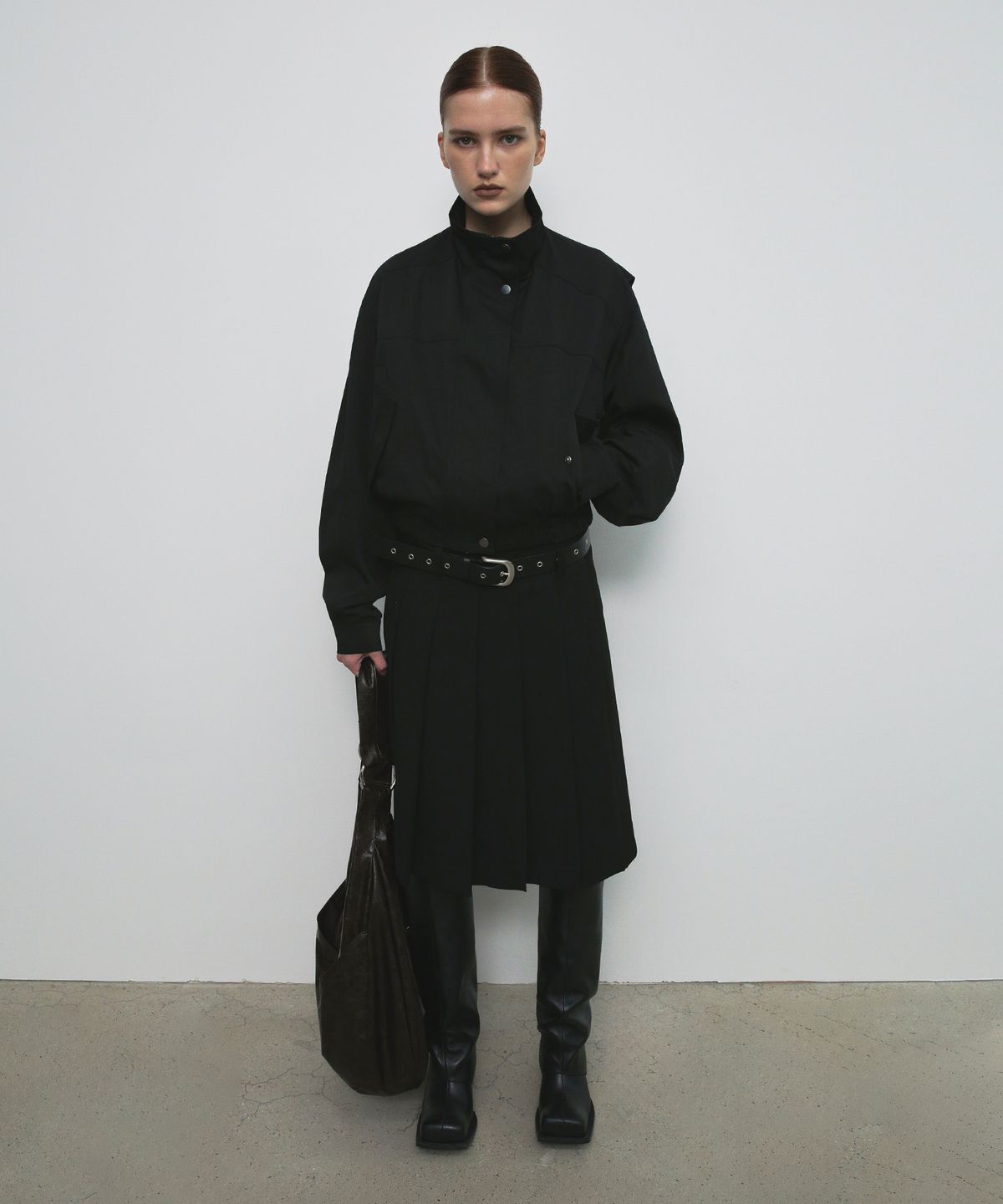 샌드릭(SANDRIC) TWO WAY LEATHER BAG_DARK BROWN
