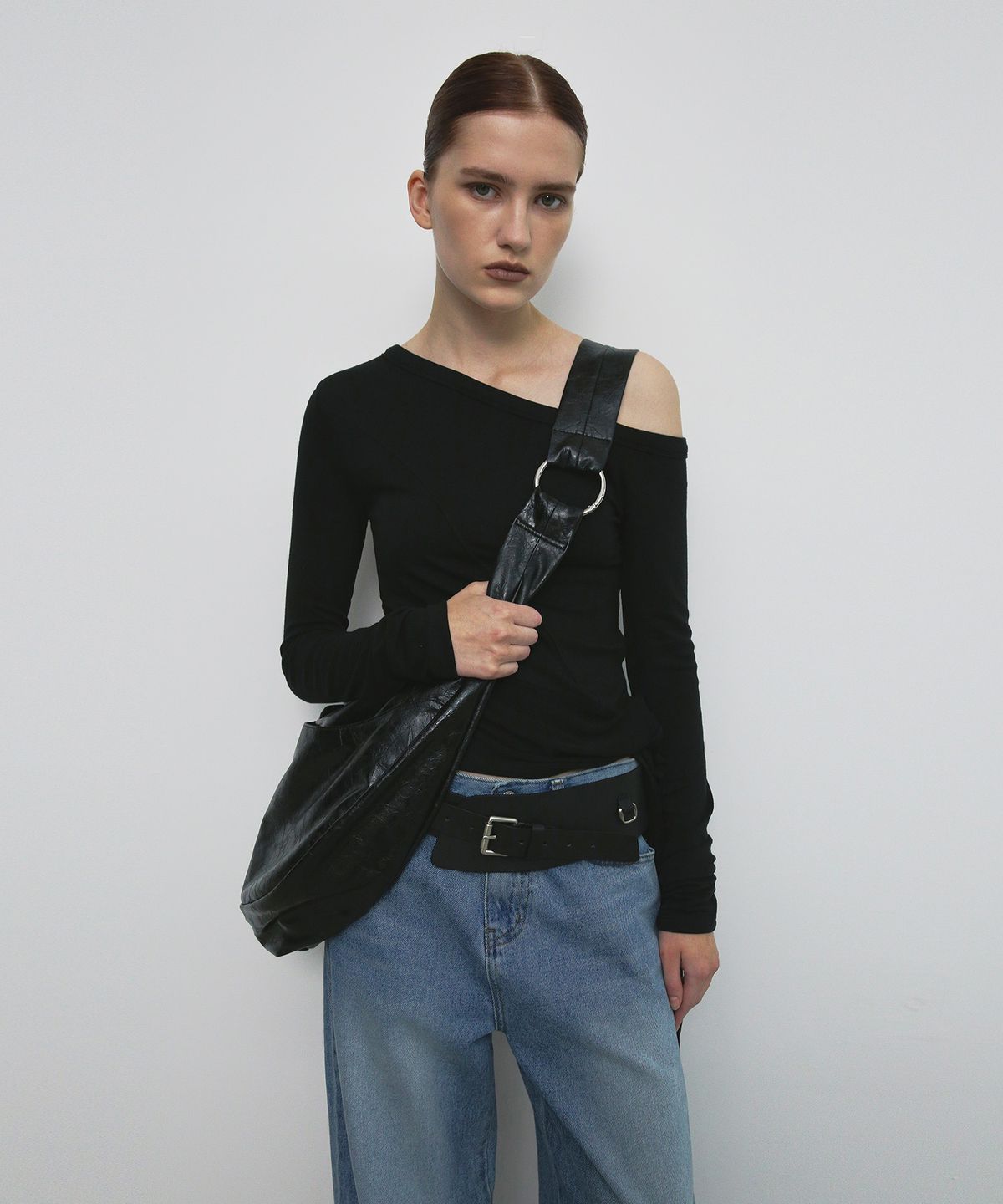 샌드릭(SANDRIC) TWO WAY LEATHER BAG_BLACK