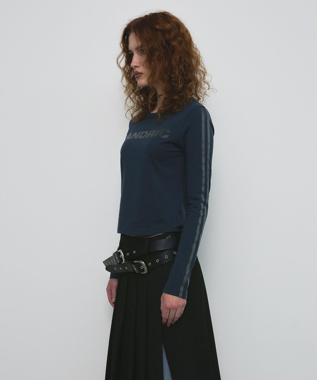 샌드릭(SANDRIC) LINE LOGO T-SHIRT_NAVY