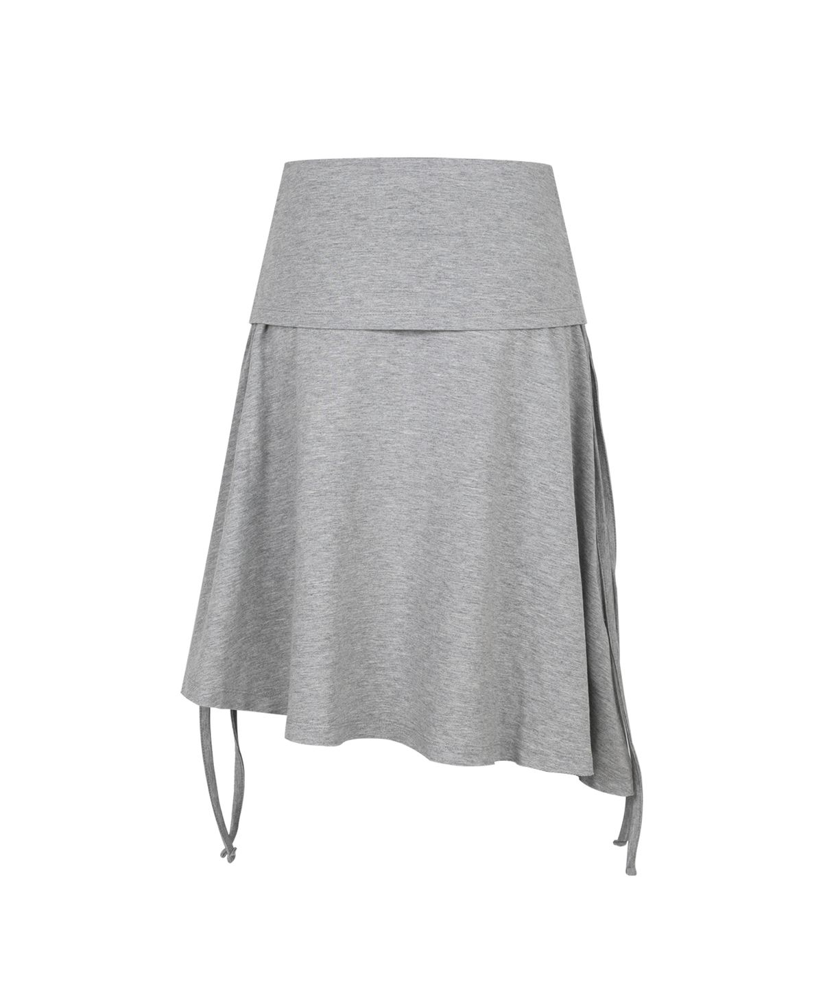 샌드릭(SANDRIC) UNBALANCED STRING MIDI SKIRT_MELANGE GREY