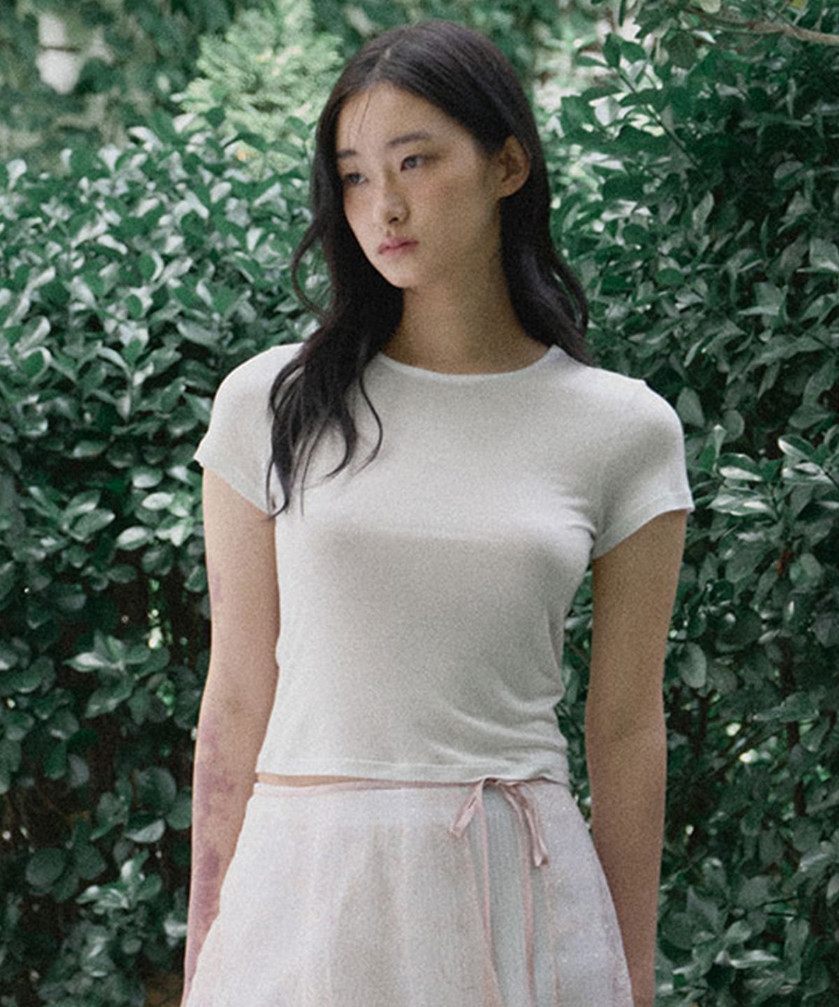 리지(LEEZIE) 리지 자수 텐셀 티셔츠 (3컬러)