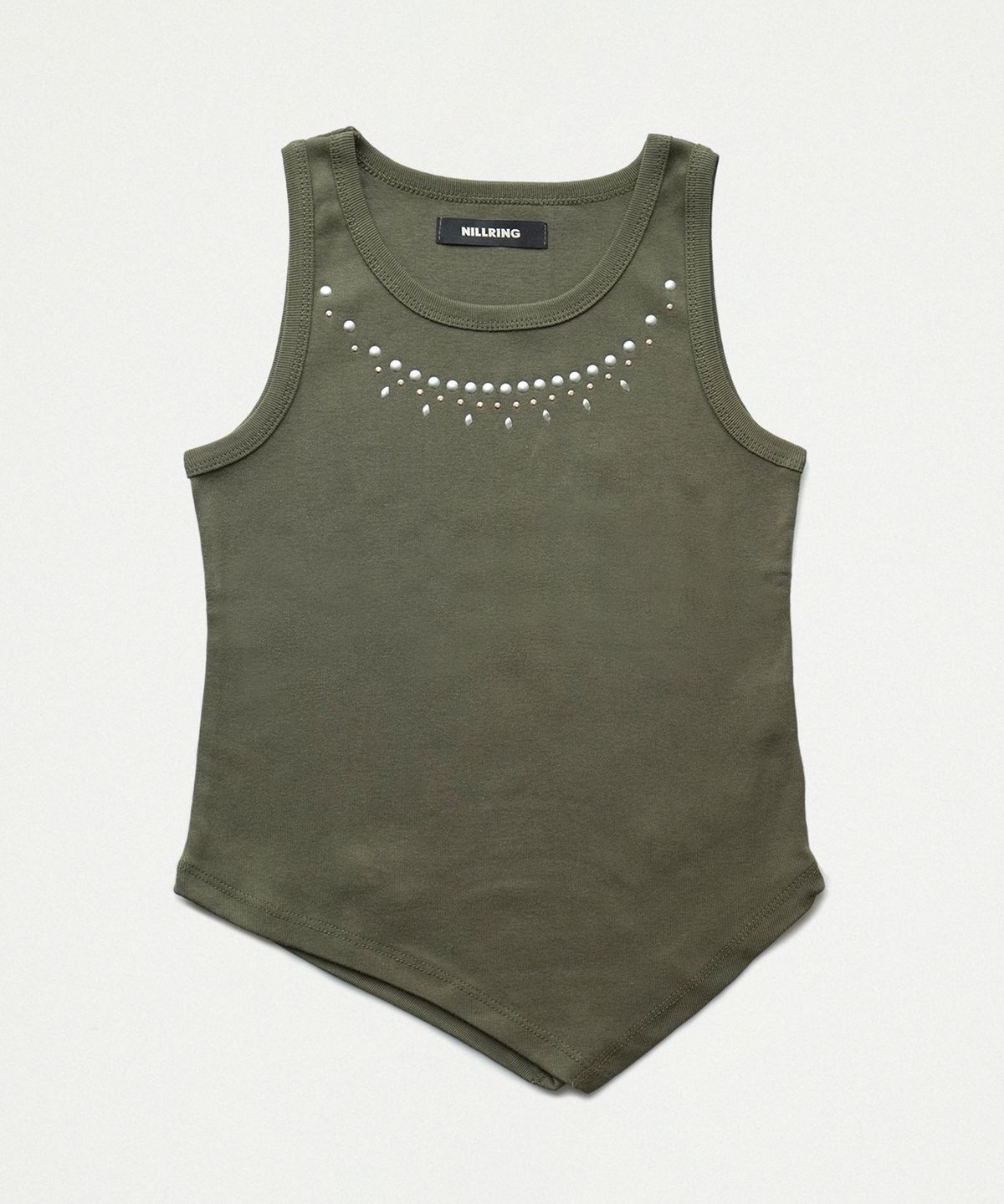 닐링(NILLRING) T22.00 Sleeveless Stud point T-shirt _ Khaki Pattern1
