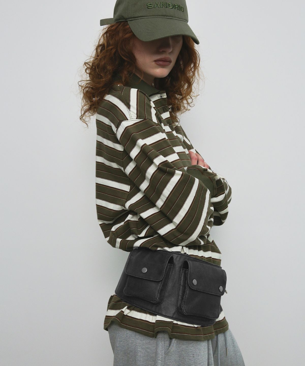 샌드릭(SANDRIC) VINTAGE WASHED BELT BAG_CHARCOAL