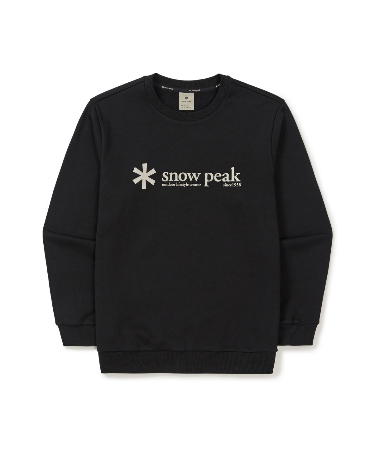 스노우피크 어패럴(SNOWPEAK APPAREL) 빅로고 맨투맨 (S25FMFHT68) Black