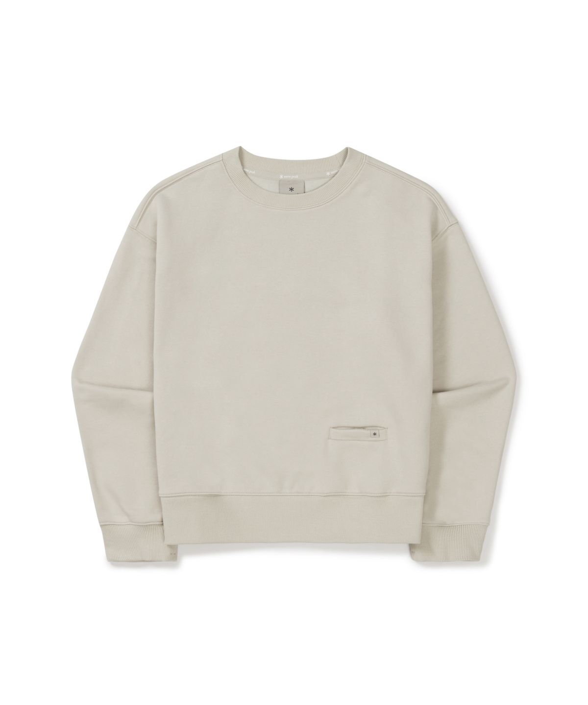 스노우피크 어패럴(SNOWPEAK APPAREL) 약기모 여성 세미크롭 맨투맨 (S25WWFHT69) Light Beige