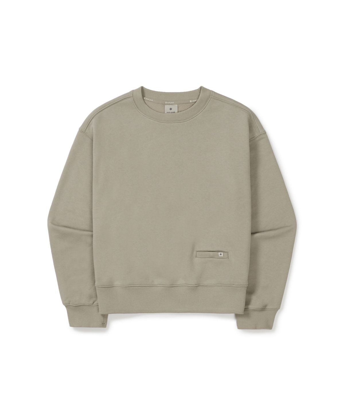 스노우피크 어패럴(SNOWPEAK APPAREL) 약기모 여성 세미크롭 맨투맨 (S25WWFHT69) Khaki Beige