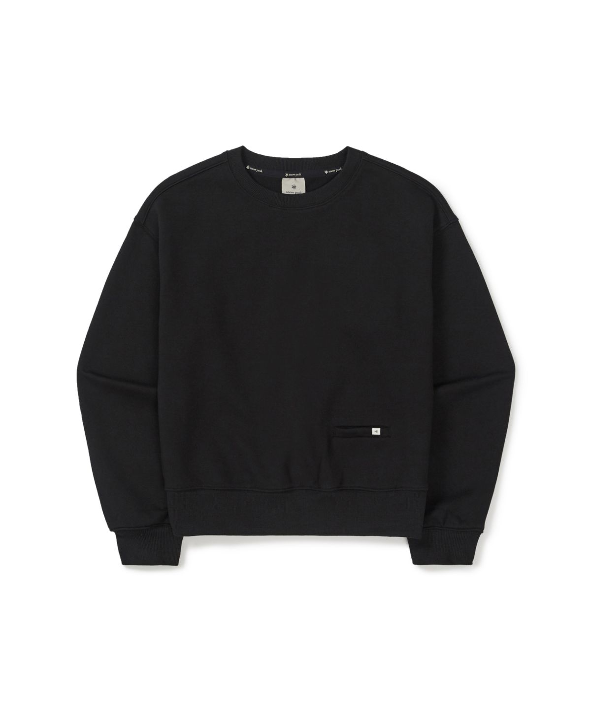 스노우피크 어패럴(SNOWPEAK APPAREL) 약기모 여성 세미크롭 맨투맨 (S25WWFHT69) Black