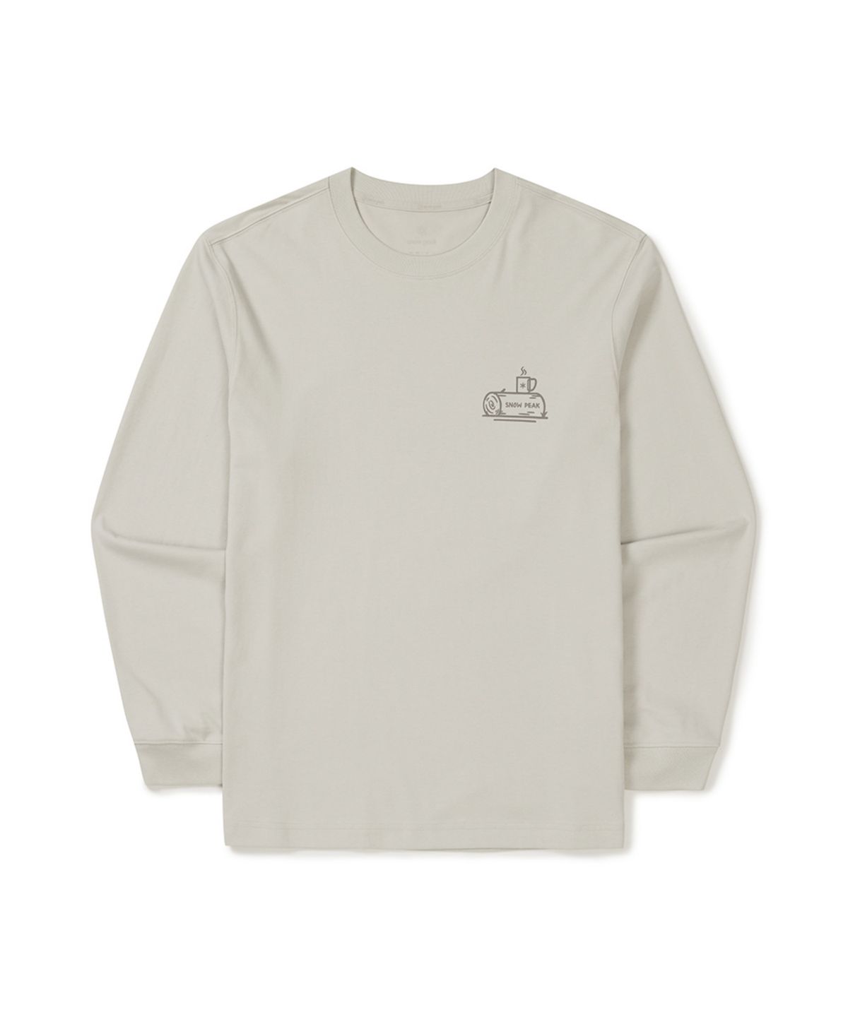 스노우피크 어패럴(SNOWPEAK APPAREL) 에어로히트 레터링 긴팔 티셔츠 (S25FUFTL24) Stone Gray