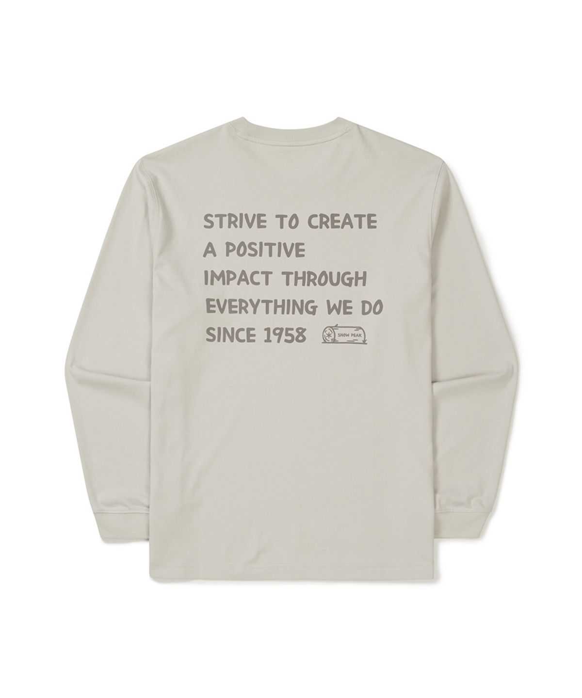 스노우피크 어패럴(SNOWPEAK APPAREL) 에어로히트 레터링 긴팔 티셔츠 (S25FUFTL24) Stone Gray