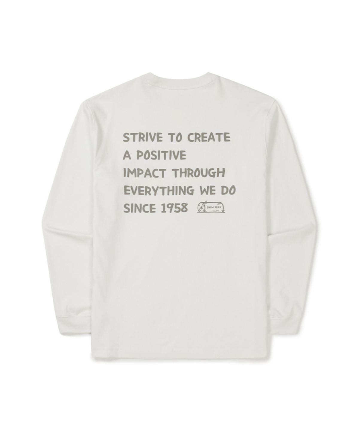 스노우피크 어패럴(SNOWPEAK APPAREL) 에어로히트 레터링 긴팔 티셔츠 (S25FUFTL24) Off White