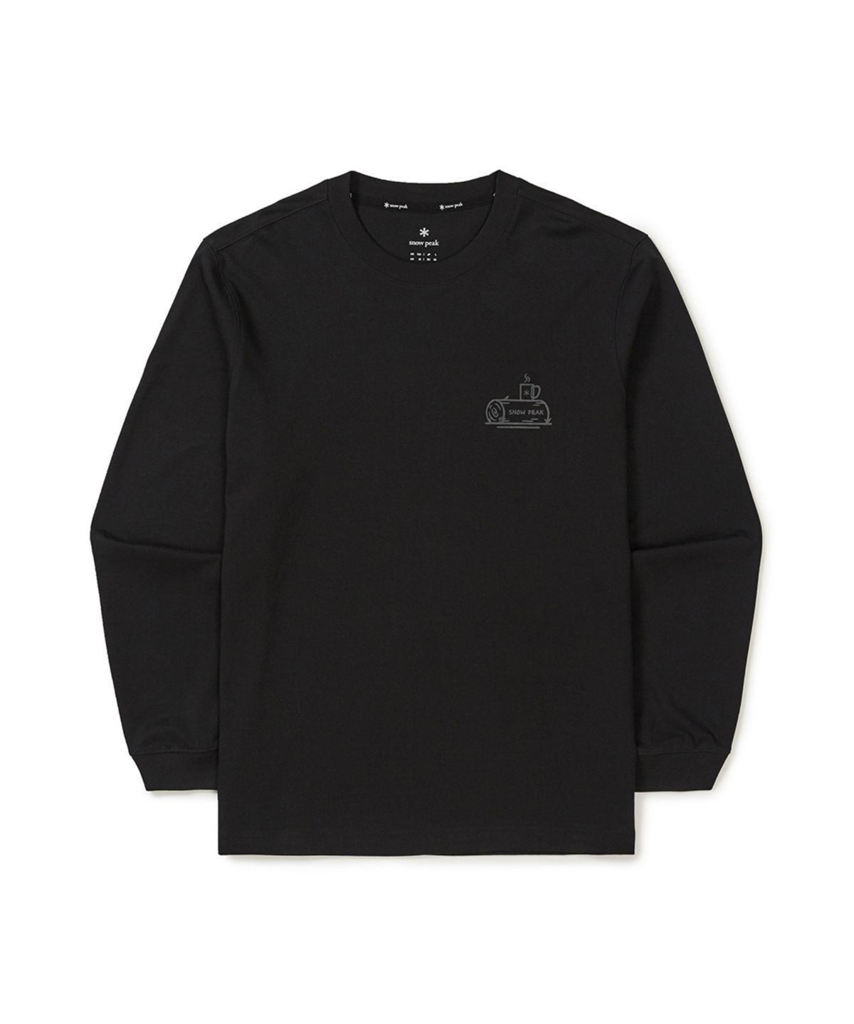 스노우피크 어패럴(SNOWPEAK APPAREL) 에어로히트 레터링 긴팔 티셔츠 (S25FUFTL24) Black