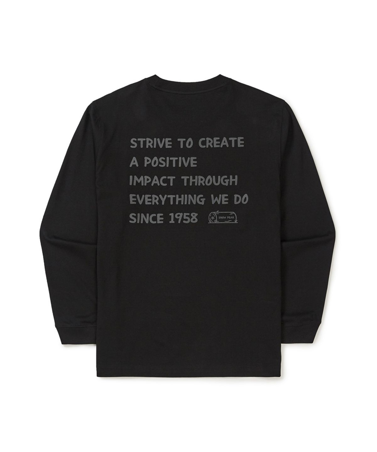스노우피크 어패럴(SNOWPEAK APPAREL) 에어로히트 레터링 긴팔 티셔츠 (S25FUFTL24) Black