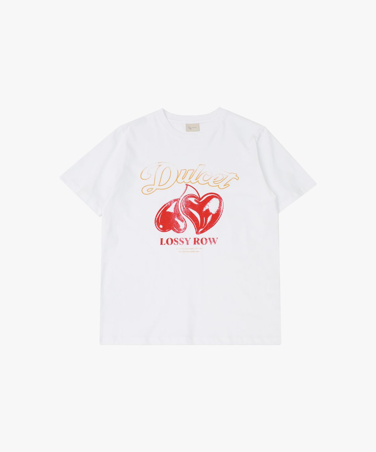 로시로우(LOSSYROW) Retro Cherry Heart T-Shirt White