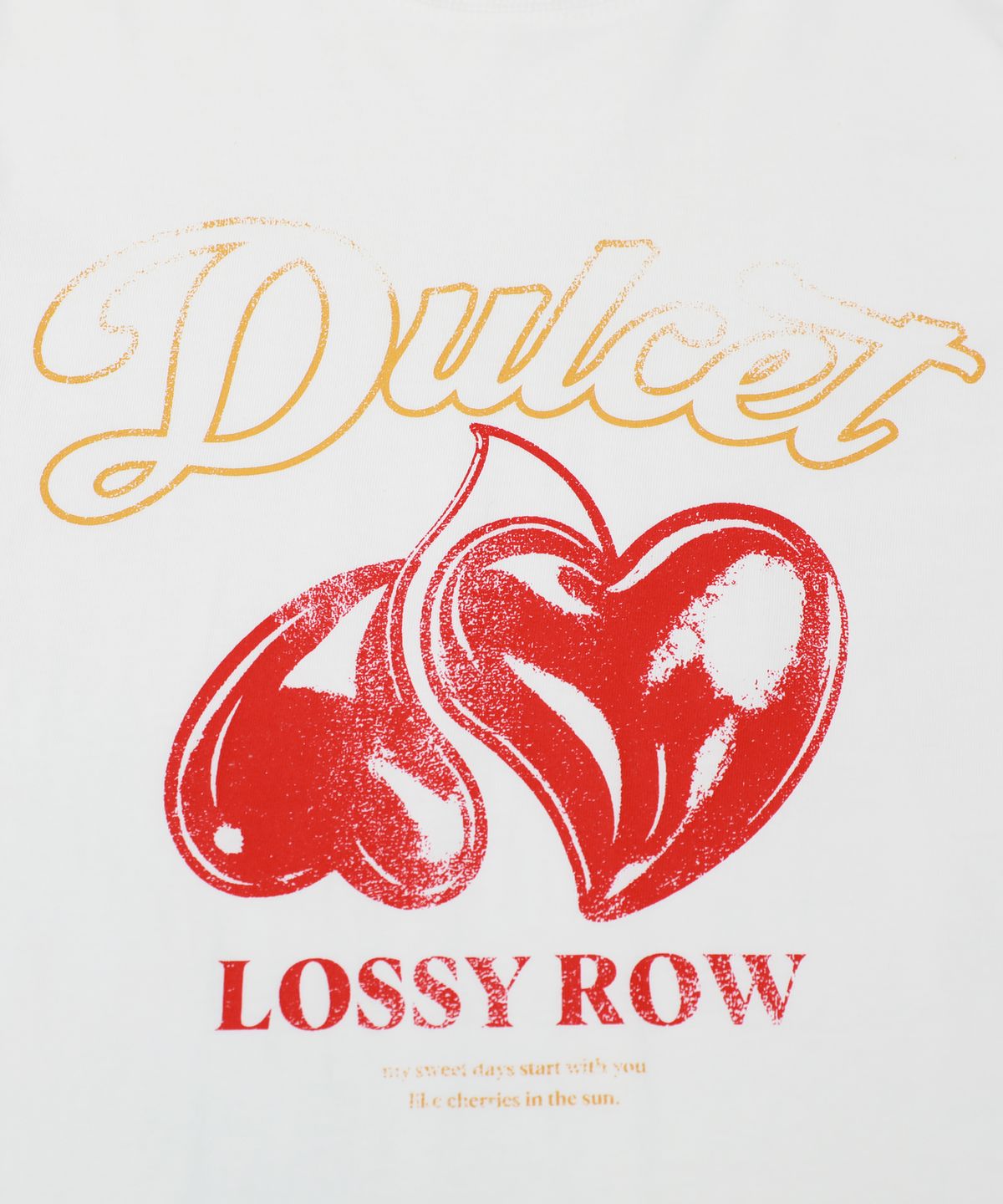 로시로우(LOSSYROW) Retro Cherry Heart T-Shirt White