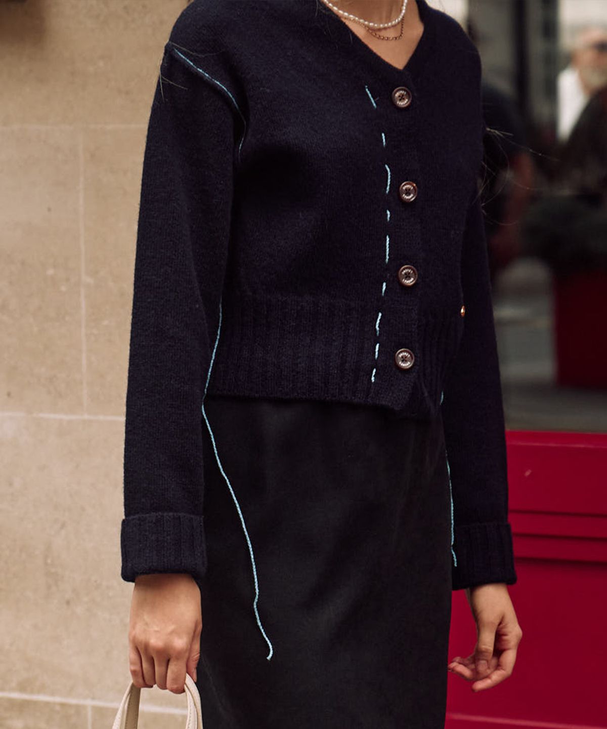 르메메(LEMEME) Shetland Cardigan Navy