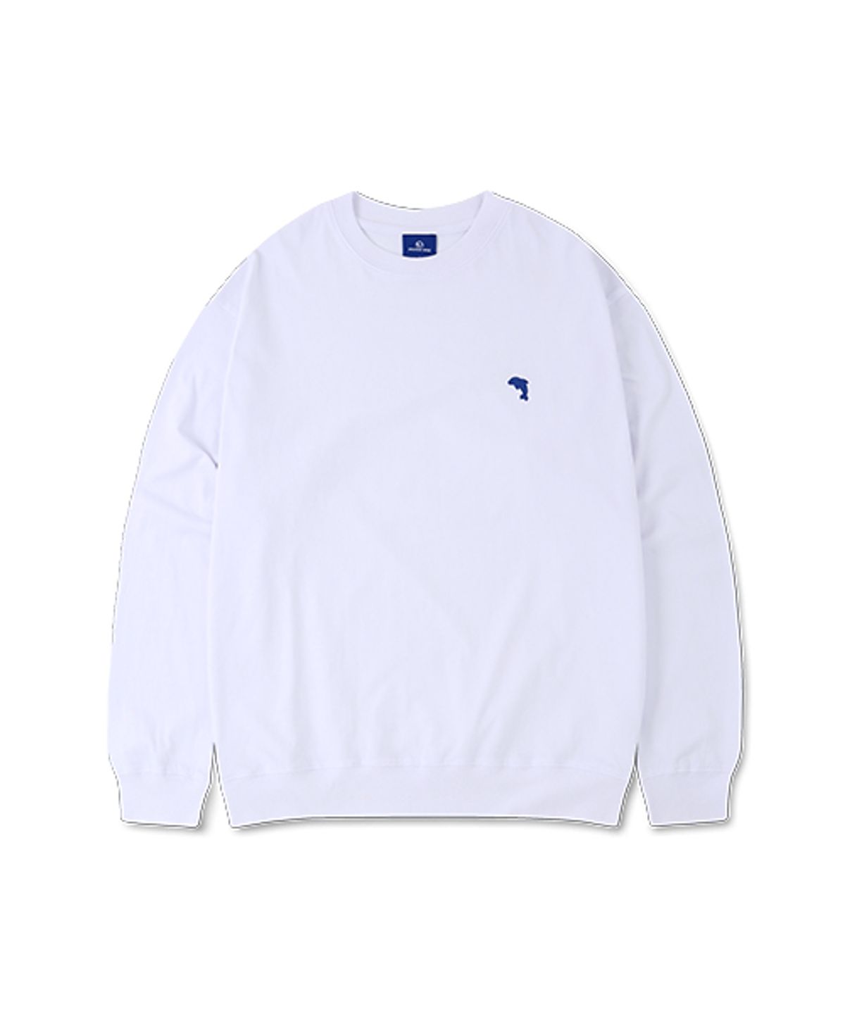 돌핀웨이브어패럴(DOLPHIN WAVE APPAREL) [2PACK] 돌핀 미니 체인자수 16수 맨투맨 화이트&멜란지그레이