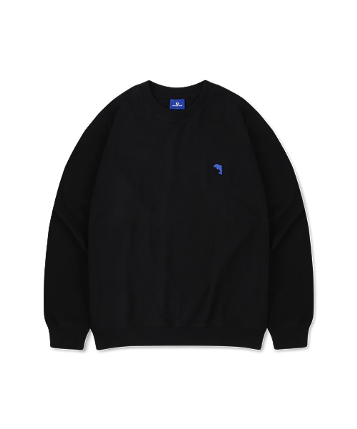 돌핀웨이브어패럴(DOLPHIN WAVE APPAREL) [2PACK] 돌핀 미니 체인자수 16수 맨투맨 멜란지그레이&블랙