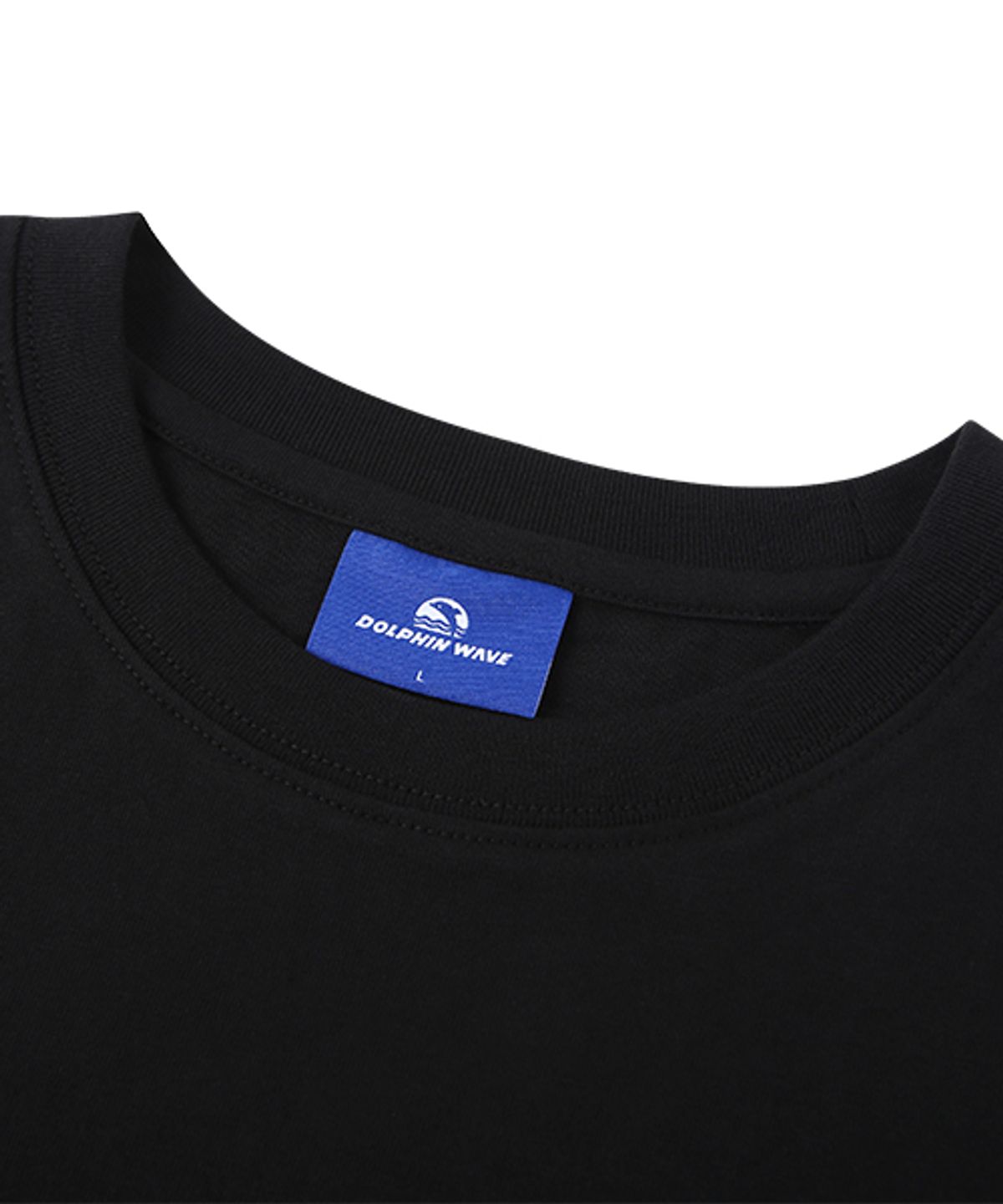 돌핀웨이브어패럴(DOLPHIN WAVE APPAREL) [2PACK] 돌핀 미니 체인자수 16수 맨투맨 멜란지그레이&블랙