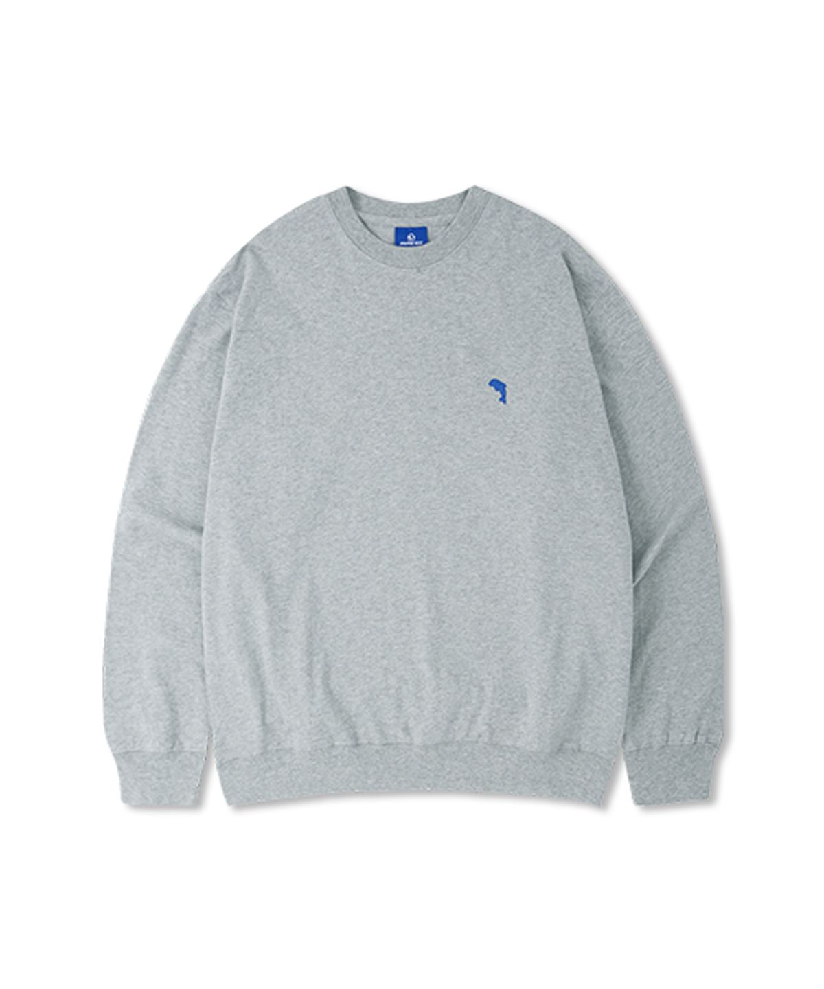 돌핀웨이브어패럴(DOLPHIN WAVE APPAREL) [2PACK] 돌핀 미니 체인자수 16수 맨투맨 멜란지그레이&블랙