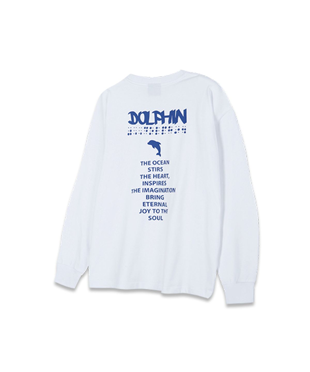 돌핀웨이브어패럴(DOLPHIN WAVE APPAREL) 돌핀 핑거리딩 그래픽 긴팔 티셔츠 화이트