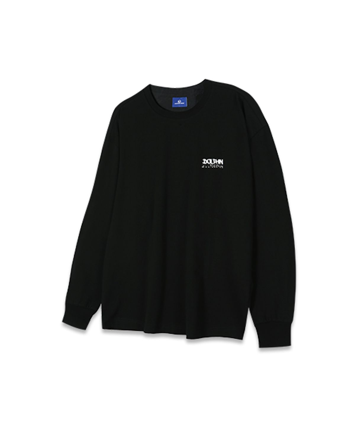 돌핀웨이브어패럴(DOLPHIN WAVE APPAREL) 돌핀 핑거리딩 그래픽 긴팔 티셔츠 블랙