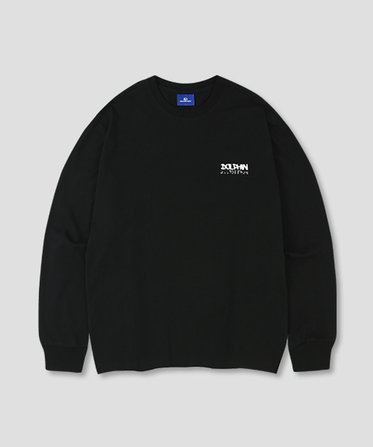 돌핀웨이브어패럴(DOLPHIN WAVE APPAREL) 돌핀 핑거리딩 그래픽 긴팔 티셔츠 블랙