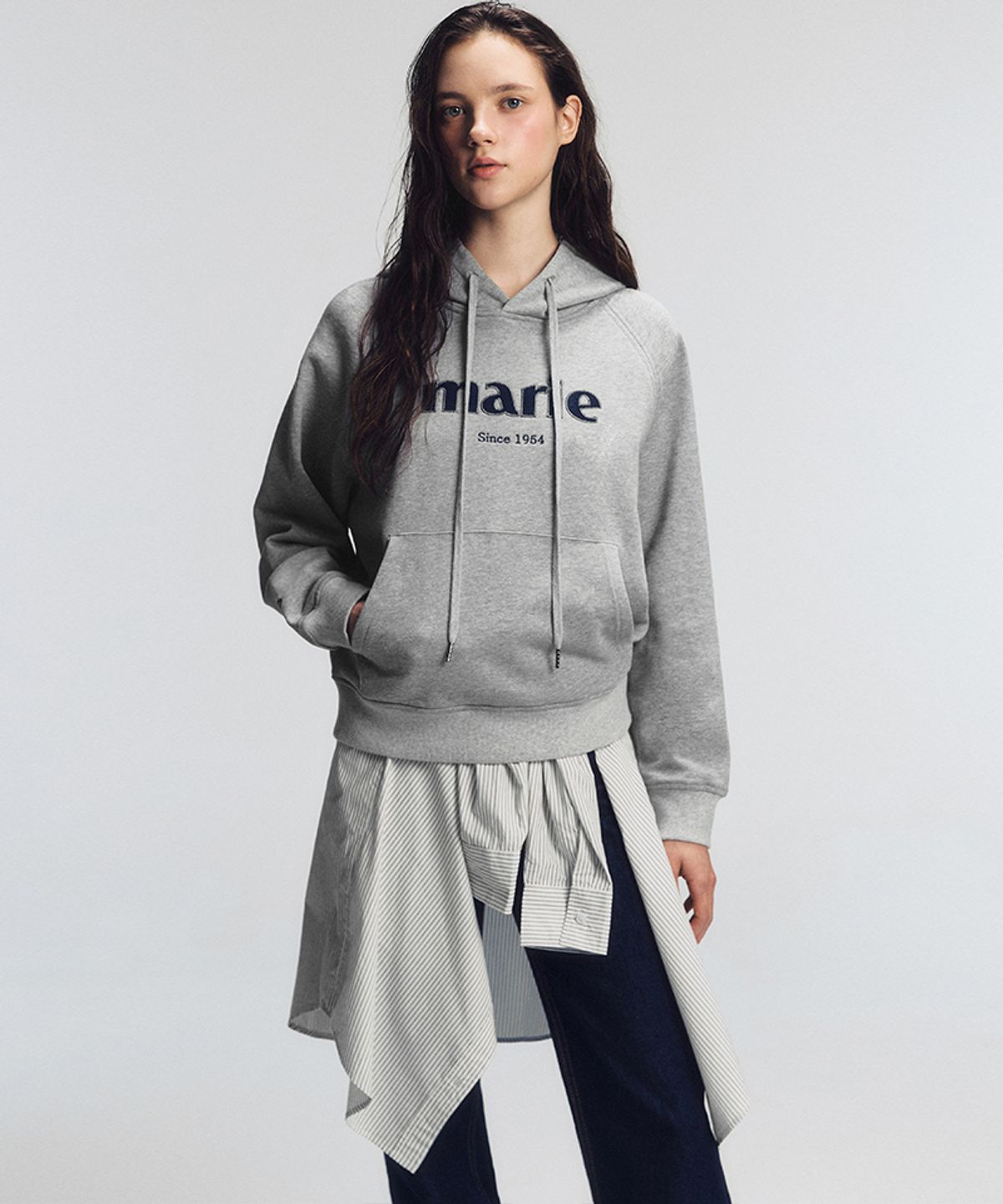 마리끌레르(MARIE CLAIRE) 래글런 레귤러 후드(MAFCTS06NMG)