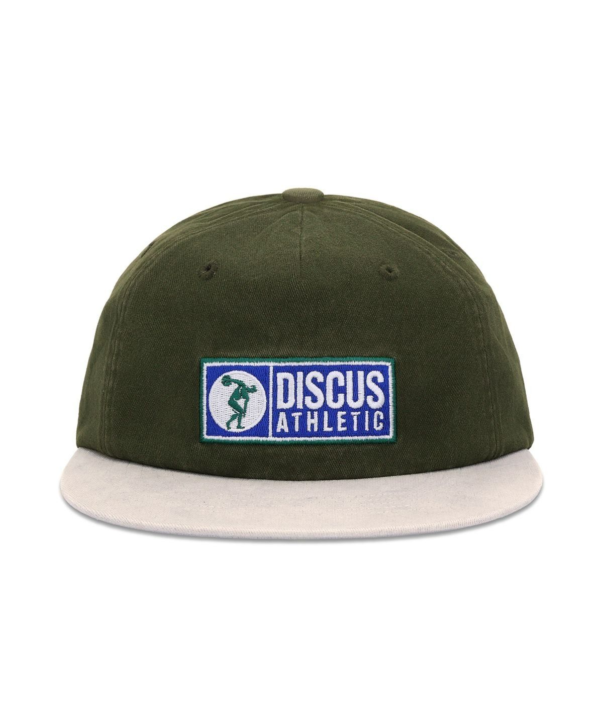디스커스 애슬레틱(DISCUS ATHLETIC) 로고 5 패널 캡 카키