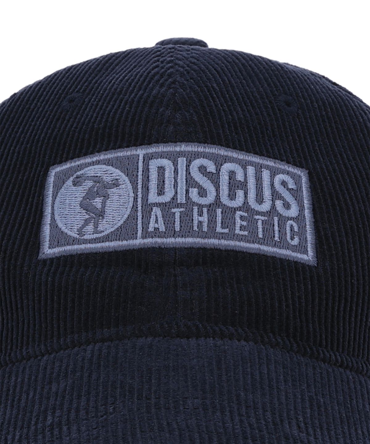 디스커스 애슬레틱(DISCUS ATHLETIC) 로고 코듀로이 6패널 캡 네이비
