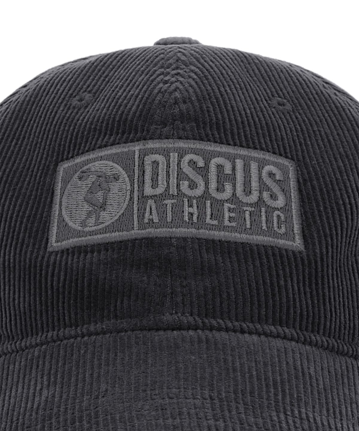 디스커스 애슬레틱(DISCUS ATHLETIC) 로고 코듀로이 6패널 캡 차콜