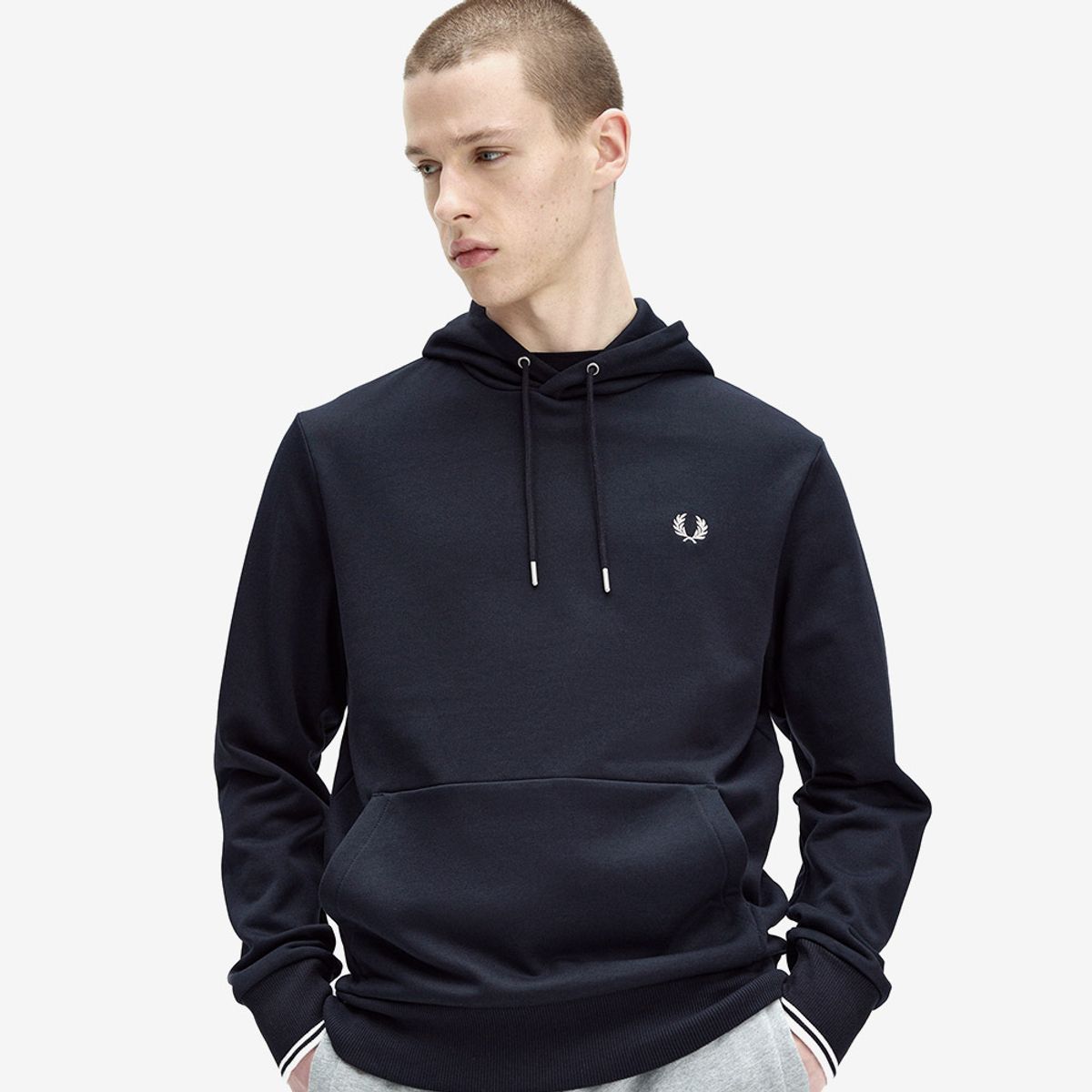 프레드페리(FRED PERRY) [Baseline] 팁 후드 스웻셔츠 - 네이비 M2643-248