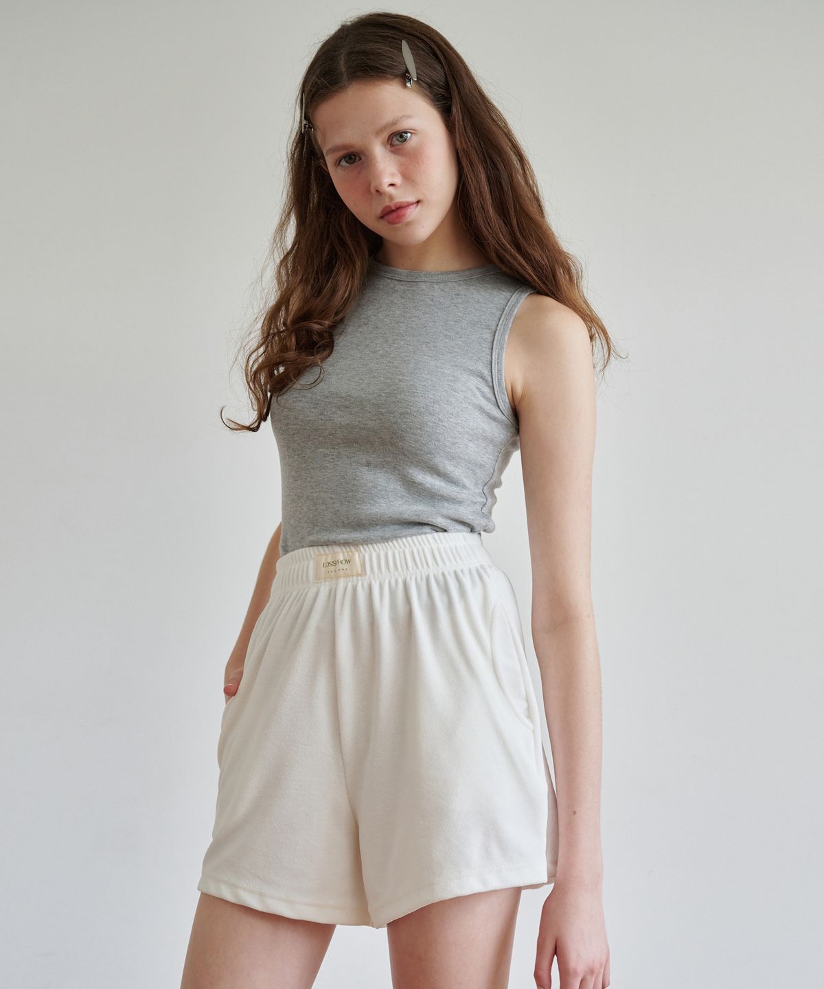 로시로우(LOSSYROW) Terry Daily Shorts White