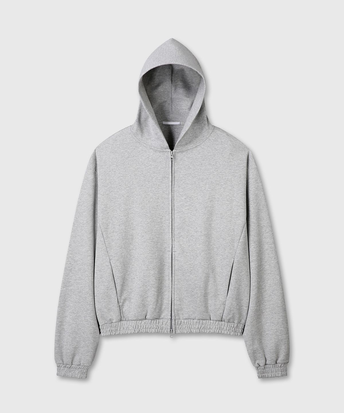 다이브인(DIVEIN) LIGHT CROP HOOD ZIP-UP (MELANGE GRAY)