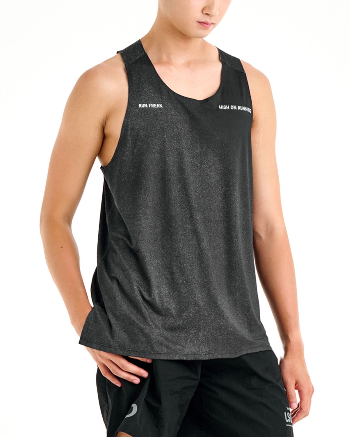리액티파이(REACTIFY) Mens Run Freak Singlet Black