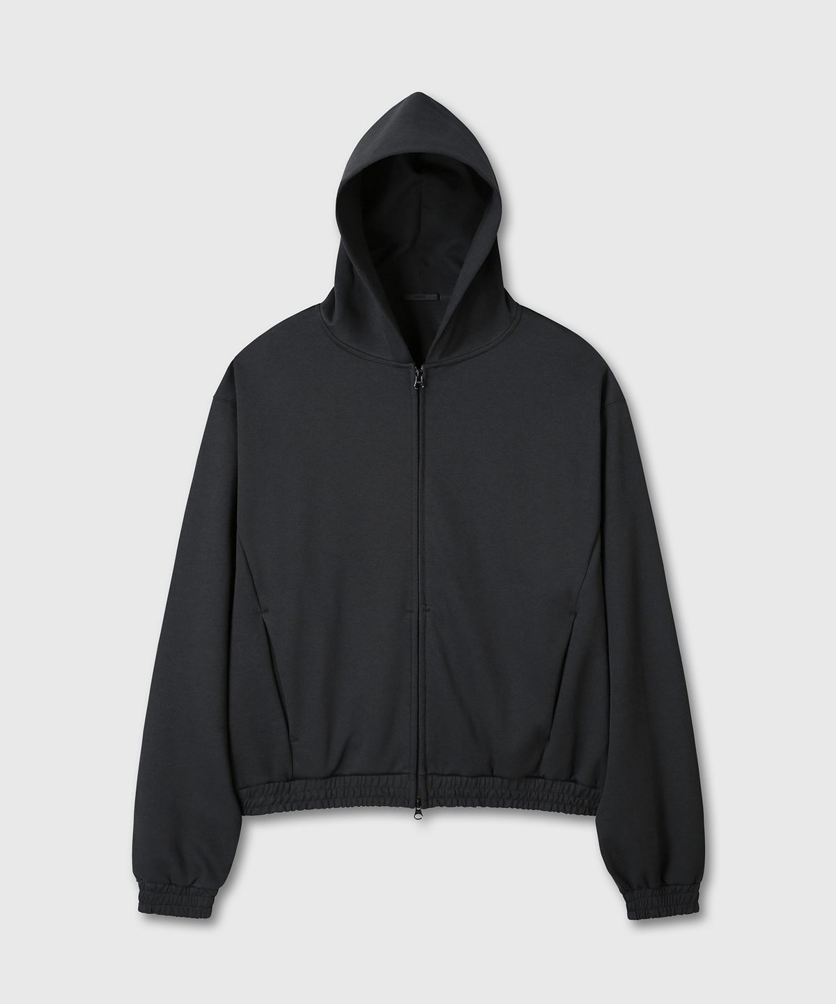 다이브인(DIVEIN) LIGHT CROP HOOD ZIP-UP (BLACK)