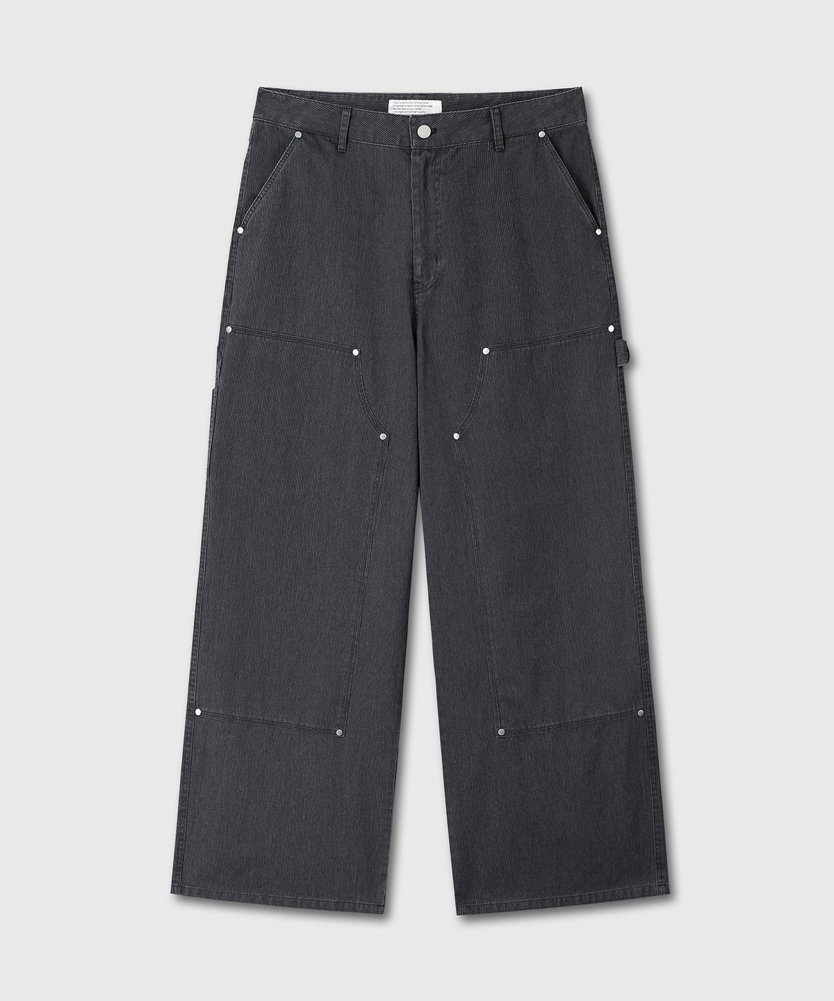 다이브인(DIVEIN) WASHED DOUBLE KNEE CARPENTER PANTS (CHARCOAL)