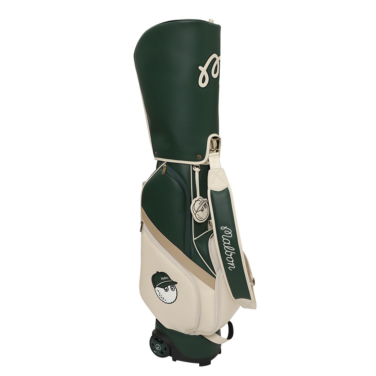 말본 골프(MALBON GOLF) 말본 컬러 블록 트롤리 캐디백 GREEN