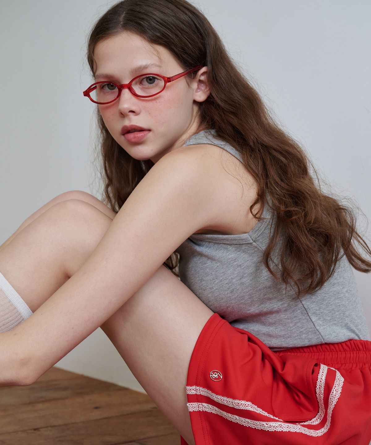 로시로우(LOSSYROW) Lace Line Training Shorts Red