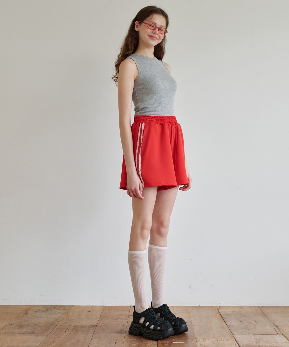 로시로우(LOSSYROW) Lace Line Training Shorts Red