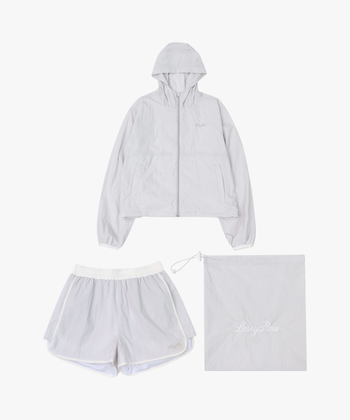 로시로우(LOSSYROW) Wind Shell Setup – Jacket & Shorts Gray
