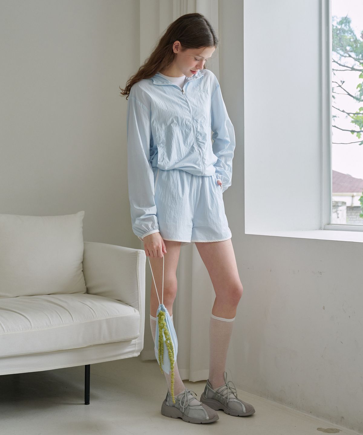 로시로우(LOSSYROW) Wind Shell Setup – Jacket & Shorts Sky Blue