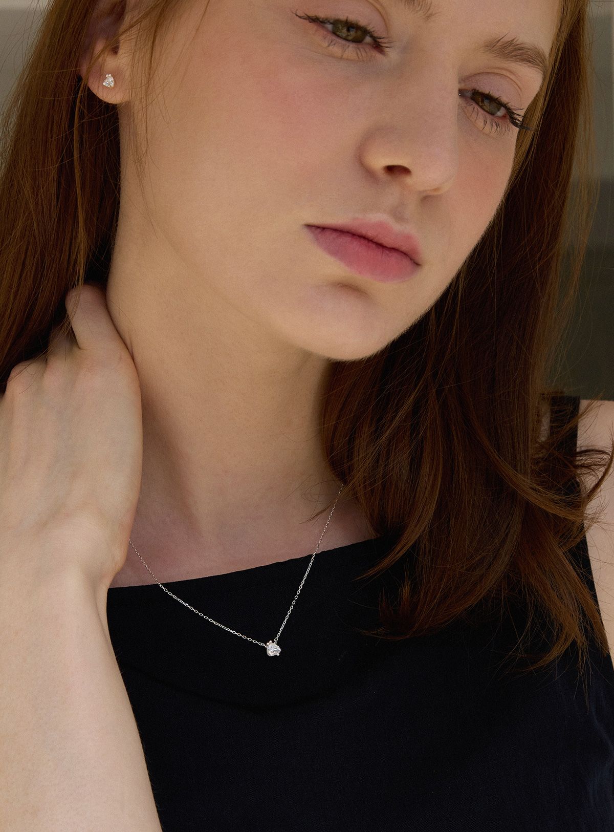 페이지플린(PAIGEFLYNN) [실버925] 모이사나이트 플뤼 목걸이