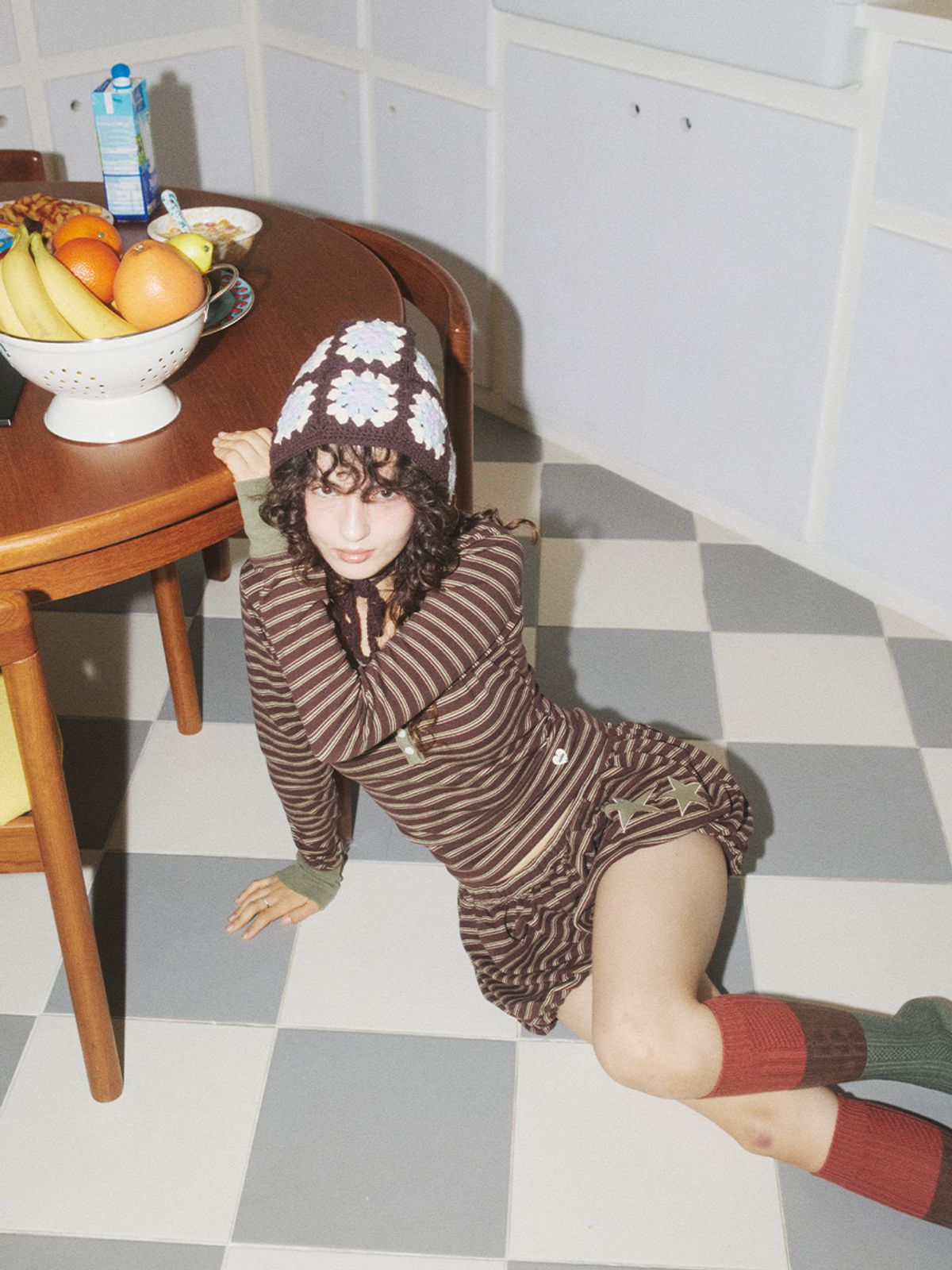 에즈이프 캘리(ASIF CALIE) STRIPE STAR BALLOON SHORTS BROWN