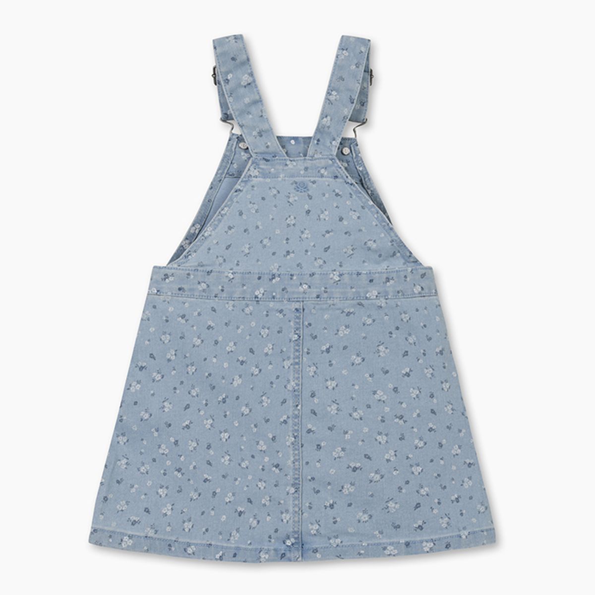 베네통키즈(BENETTONKIDS) 플라워 데님 오버롤 원피스_4NZRGT00MBL