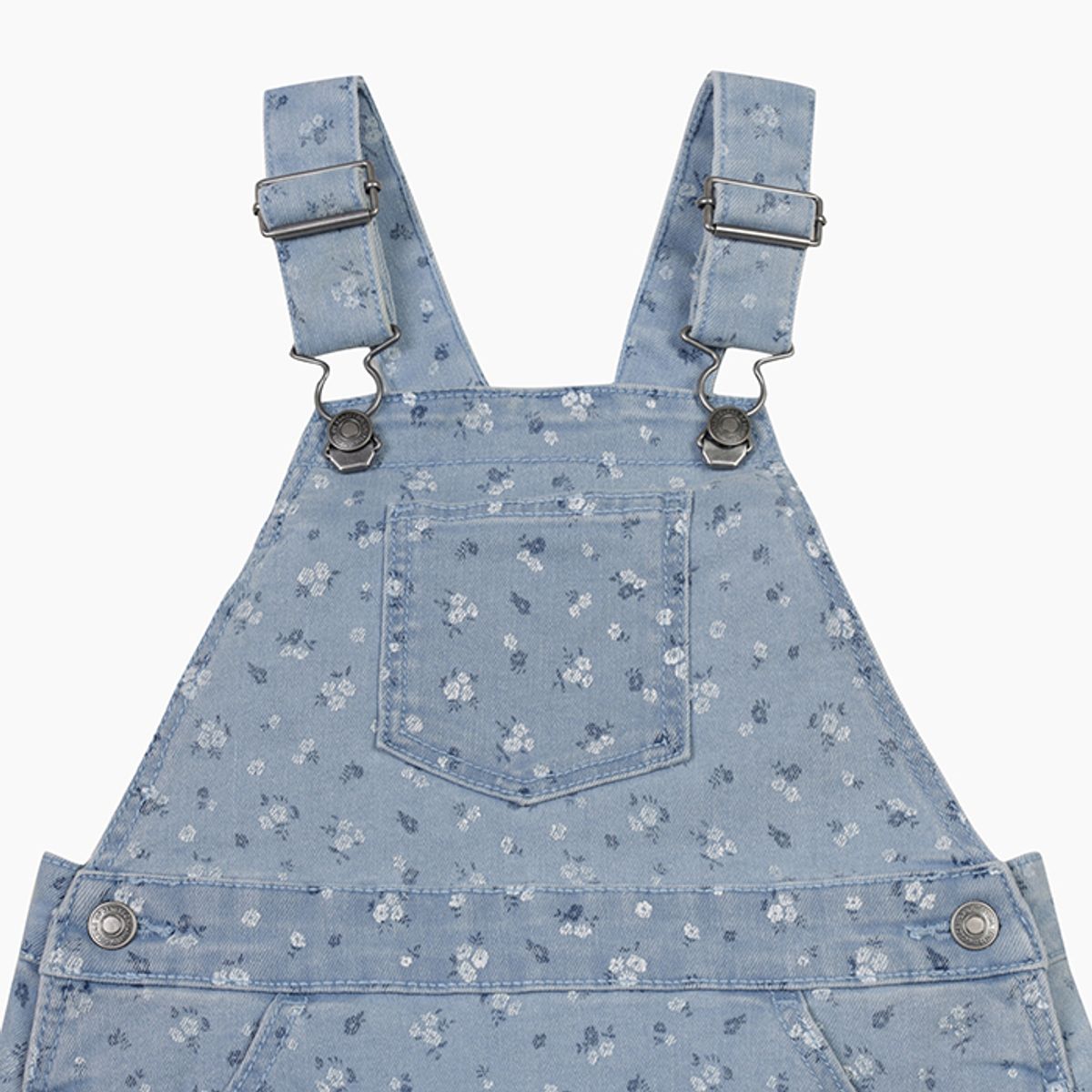 베네통키즈(BENETTONKIDS) 플라워 데님 오버롤 원피스_4NZRGT00MBL