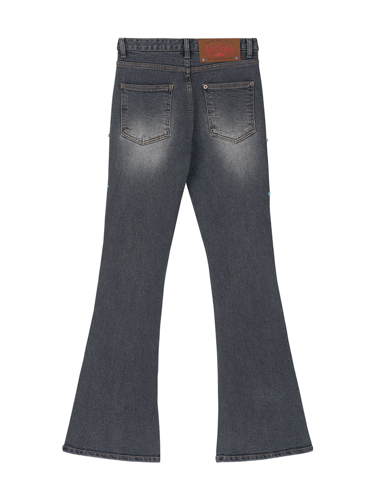 에즈이프 캘리(ASIF CALIE) GEM DETAIL BOOTCUT STRETCH JEANS BLACK