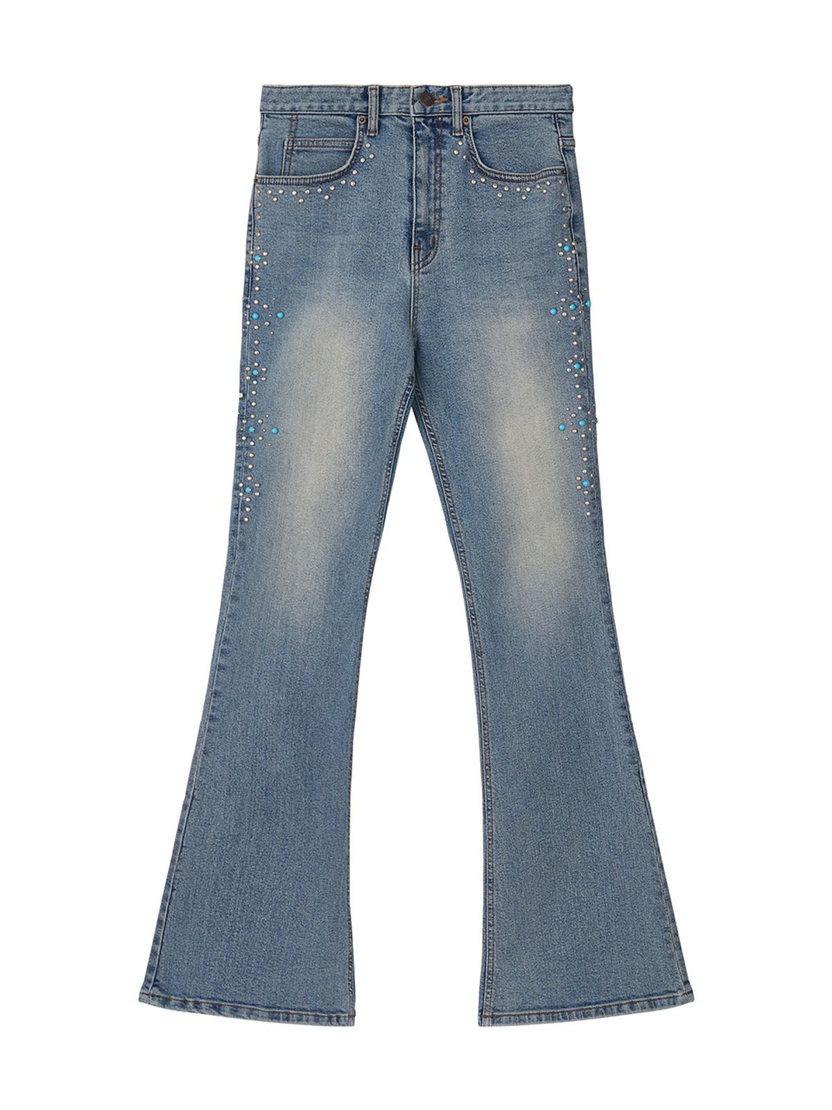 에즈이프 캘리(ASIF CALIE) GEM DETAIL BOOTCUT STRETCH JEANS BLUE
