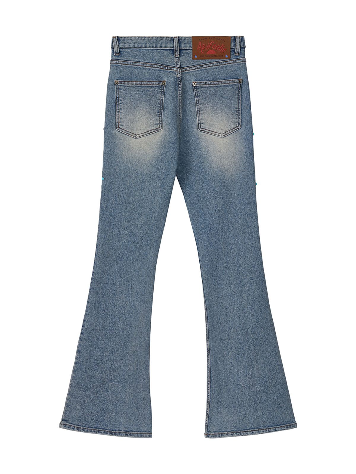 에즈이프 캘리(ASIF CALIE) GEM DETAIL BOOTCUT STRETCH JEANS BLUE