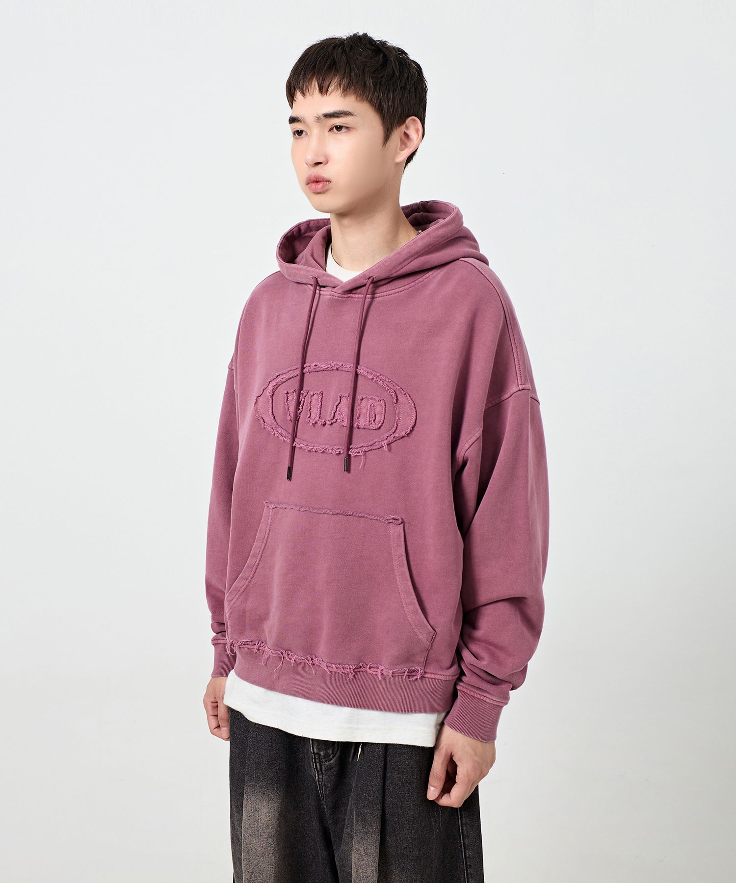 MUSINSA | DIMITRI BLACK VLAD Cut-Off Applique Hooded T